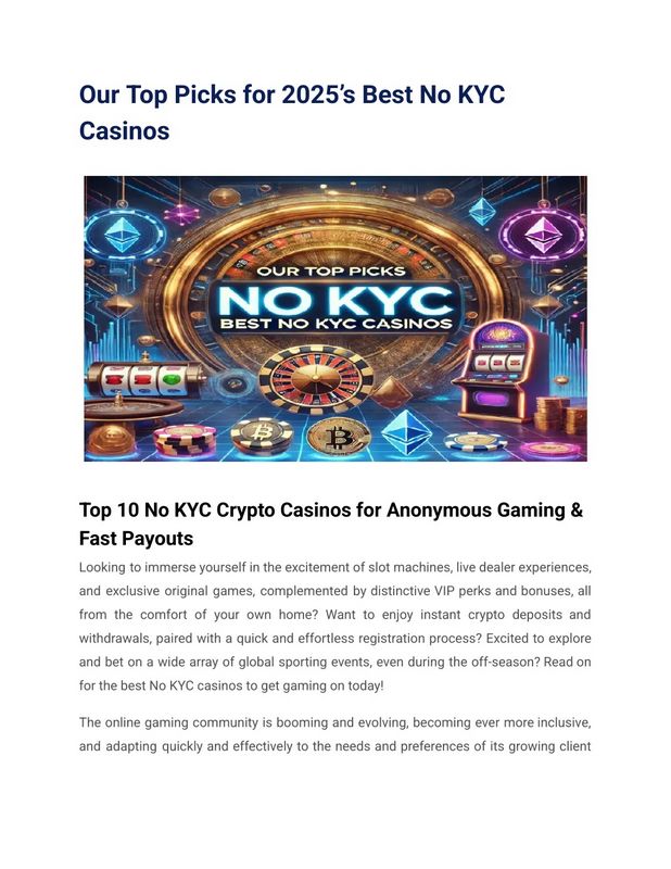 Why Create a No KYC Crypto Gambling Establishment Game?